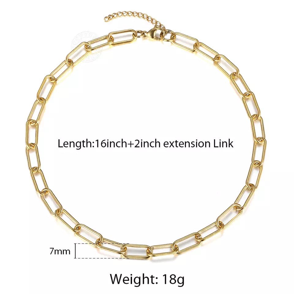 1 Pair of Simple Necklace Bracelet Set, Chunky Paper Clip Chain Necklace Bracelet, Rectangle Chain Choker Necklaces for Women 1 Pair of Simple Necklace Bracelet Set, Chunky Paper Clip Chain Necklace Bracelet, Rectangle Chain Choker Necklaces for Women